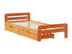 Matelas en bois de pin brun, 90 x 200 cm