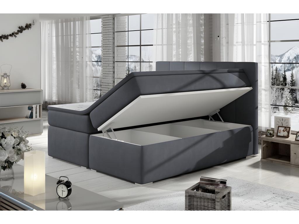 Matelas en tissu gris, 140 x 200 cm