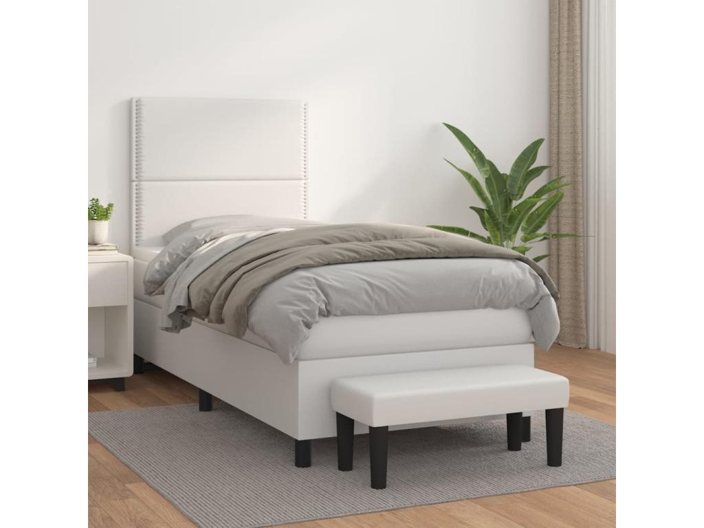 Matelas en similicuir blanc, 90 x 190 cm