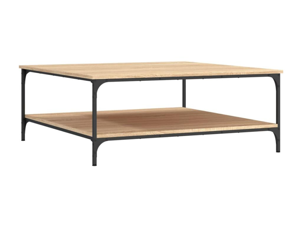 Table basse en bois composite marron, 100 x 100 x 40 cm