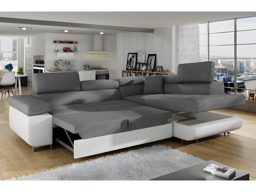 Canapé-lit en cuir noir