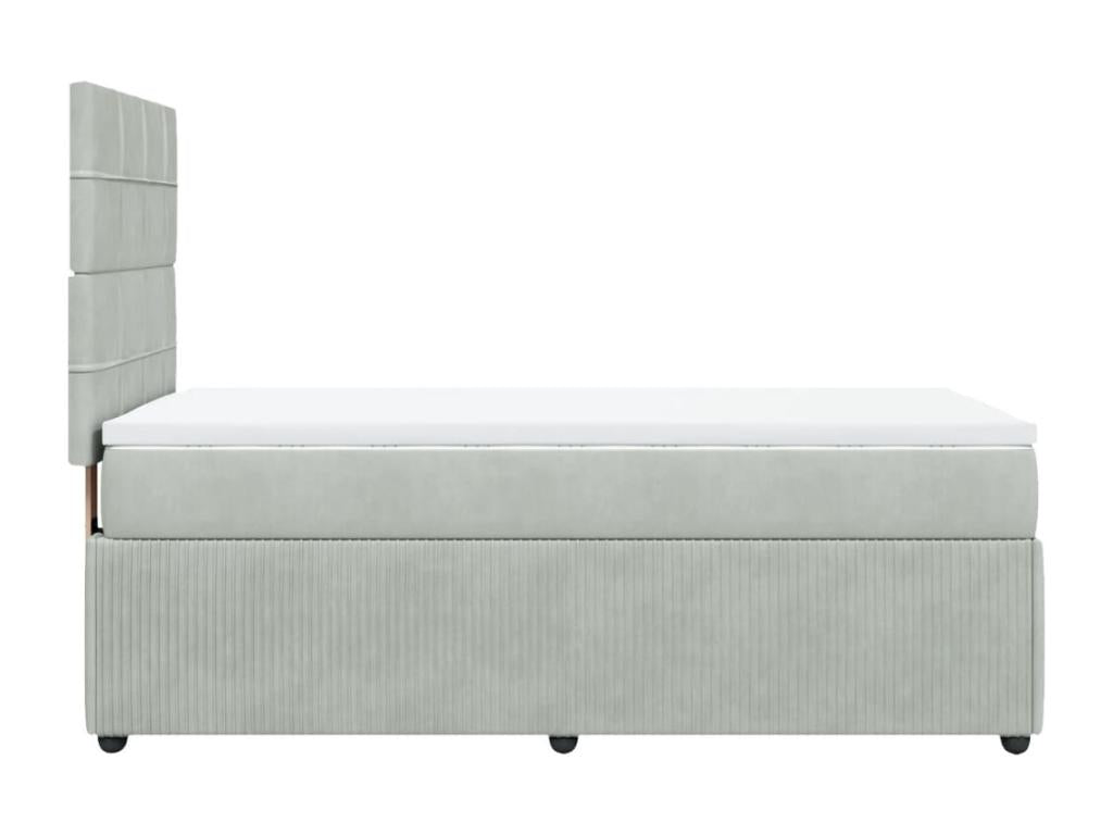 Matelas en velours gris, 80 x 200 cm