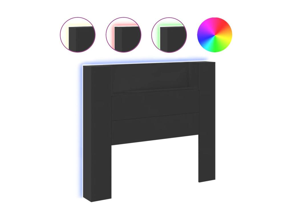 Lit noir, 120 x 16,5 x 103,5 cm