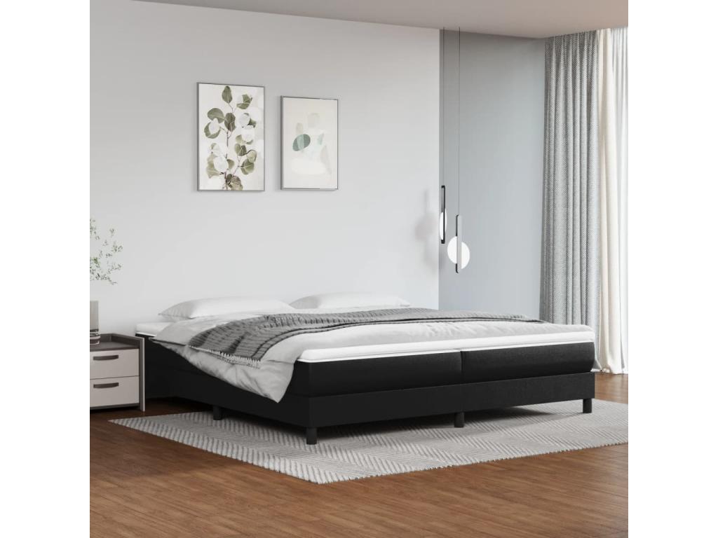 Matelas en similicuir noir, 200 x 200 cm