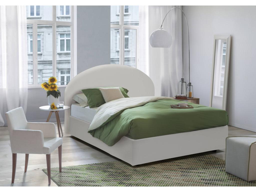 Matelas en cuir blanc, 160 x 200 cm