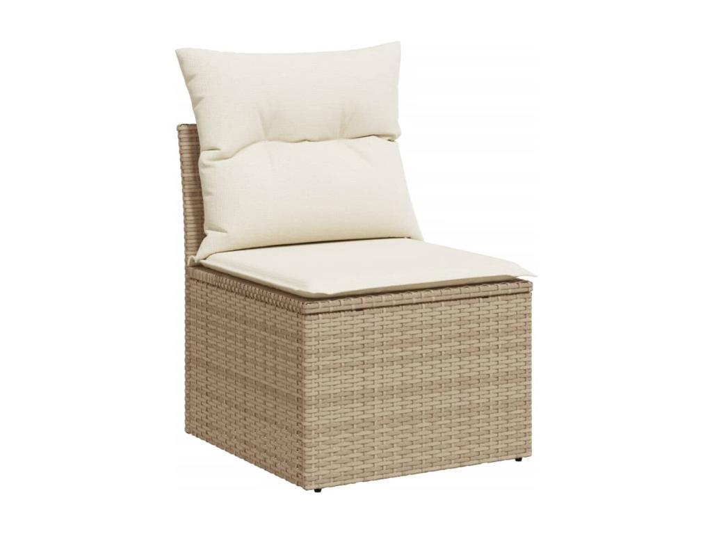 Ensemble de mobilier de jardin en résine tressée beige - dlz1766570589913