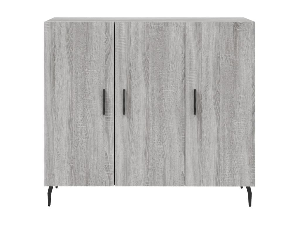 Buffet en bois d'ingénierie gris, 90 x 34 x 80 cm