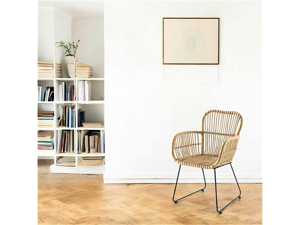 Fauteuil d'appoint en métal marron