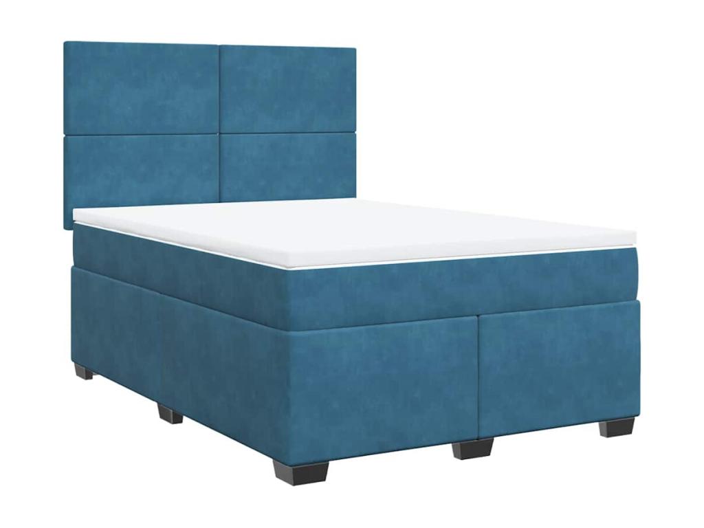 Matelas en velours bleu, 140 x 190 cm - dlz1766570616640