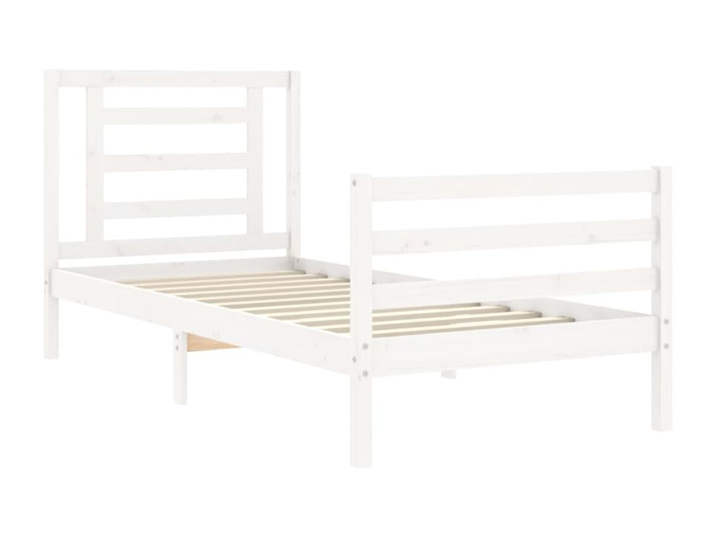 Cadre de lit en bois massif blanc, 100 x 200 cm - dlz1766570858057