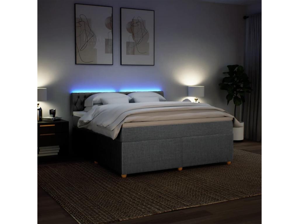 Matelas en tissu gris, 180 x 200 cm