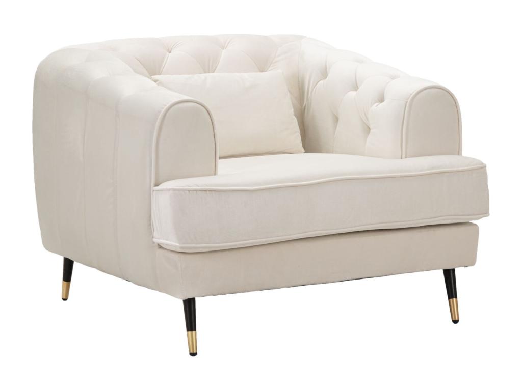 Fauteuil d'appoint en métal beige, 93 x 86 x 71 cm
