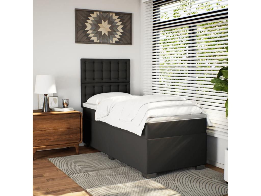 Matelas en similicuir noir, 90 x 190 cm