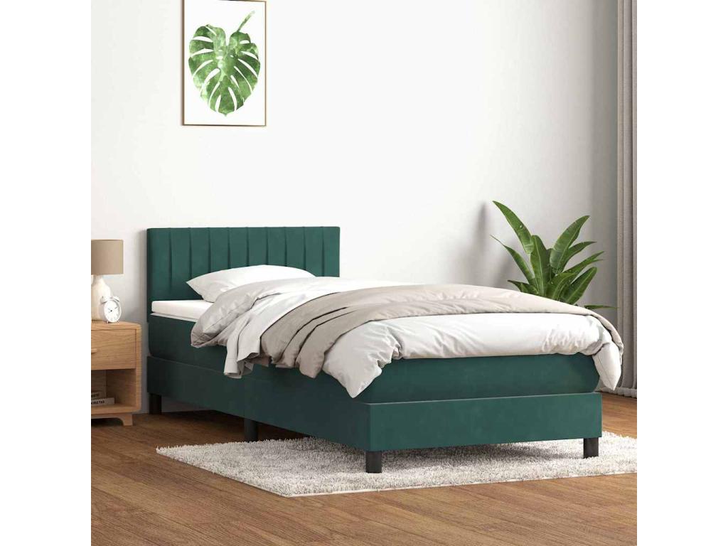 Matelas en velours vert, 90 x 220 cm