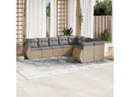 Ensemble de mobilier de jardin en résine tressée beige - dlz1766570454700
