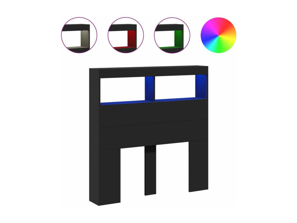 Lit noir, 100 x 17 x 102 cm