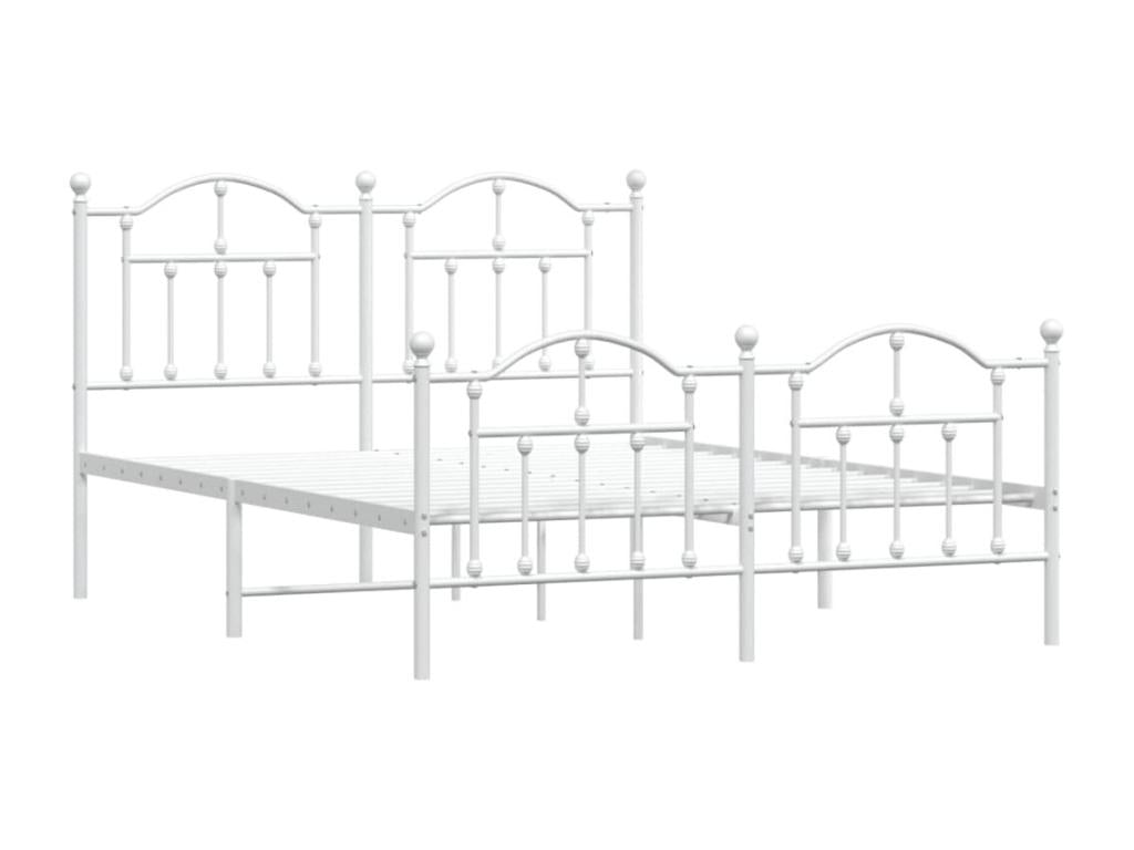 Cadre de lit en métal blanc, 140 x 200 cm