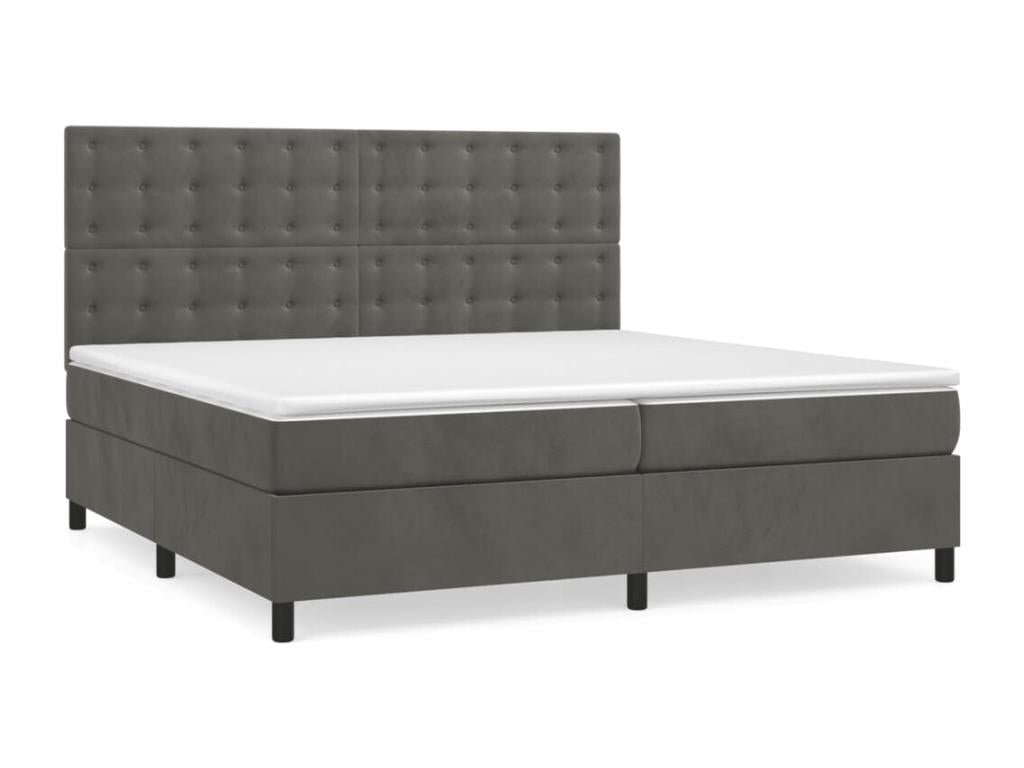 Matelas en velours gris, 200 x 200 cm