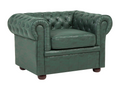 Fauteuil d'appoint en cuir vert