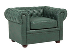 Fauteuil d'appoint en cuir vert