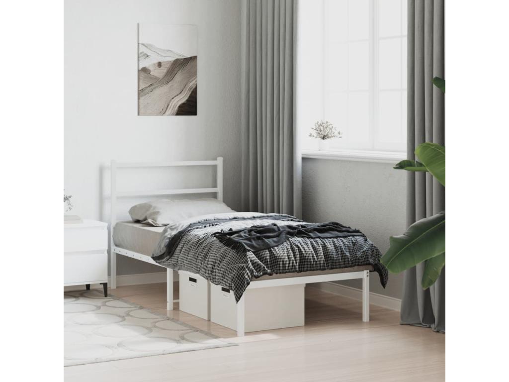 Matelas en métal blanc, 90 x 200 cm