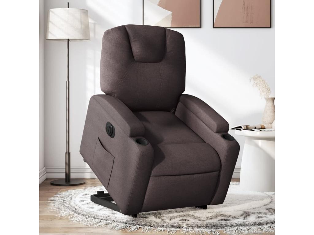 Fauteuil d'appoint en tissu marron - dlz1766570602286