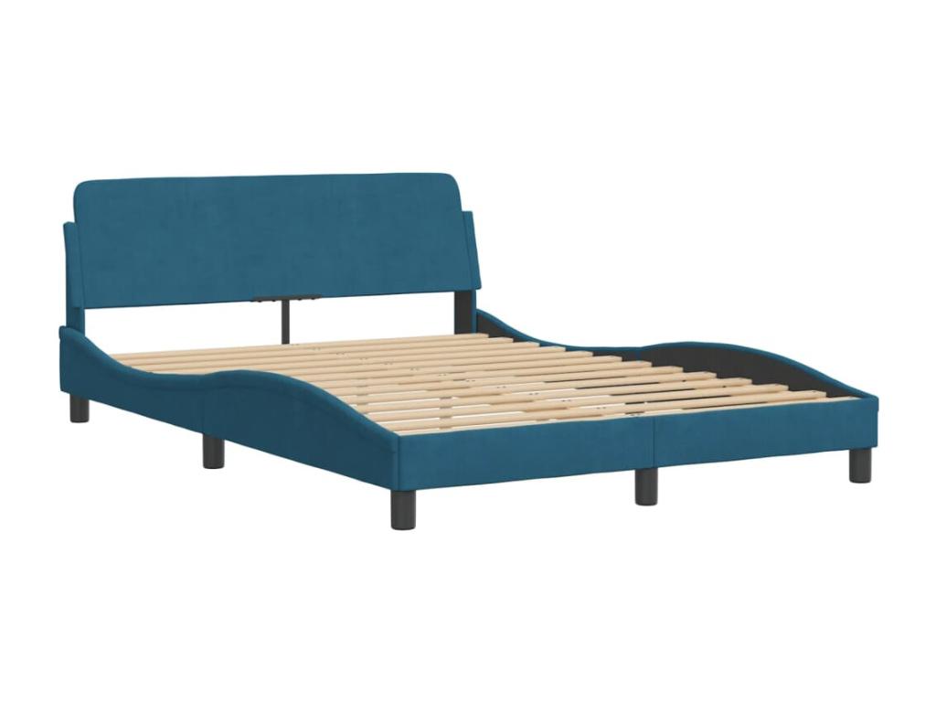 Matelas en velours bleu, 140 x 190 cm