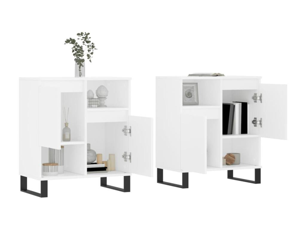 Buffet en bois d'ingénierie blanc