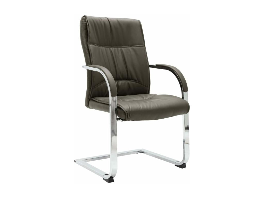 Fauteuil en similicuir gris