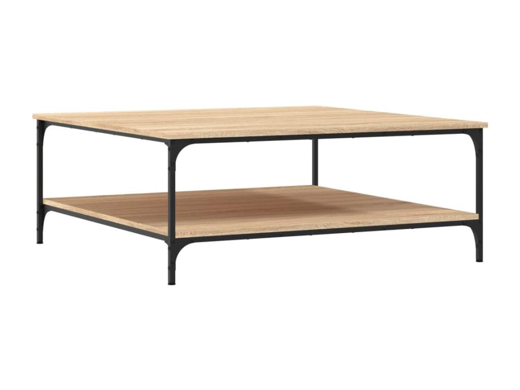 Table basse en bois composite marron, 100 x 100 x 40 cm