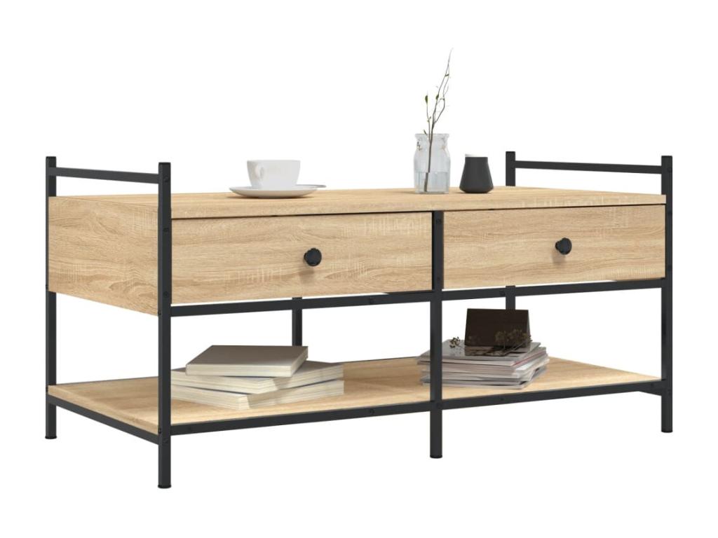 Table basse en bois d'ingénierie naturel, 99 x 50 x 50 cm