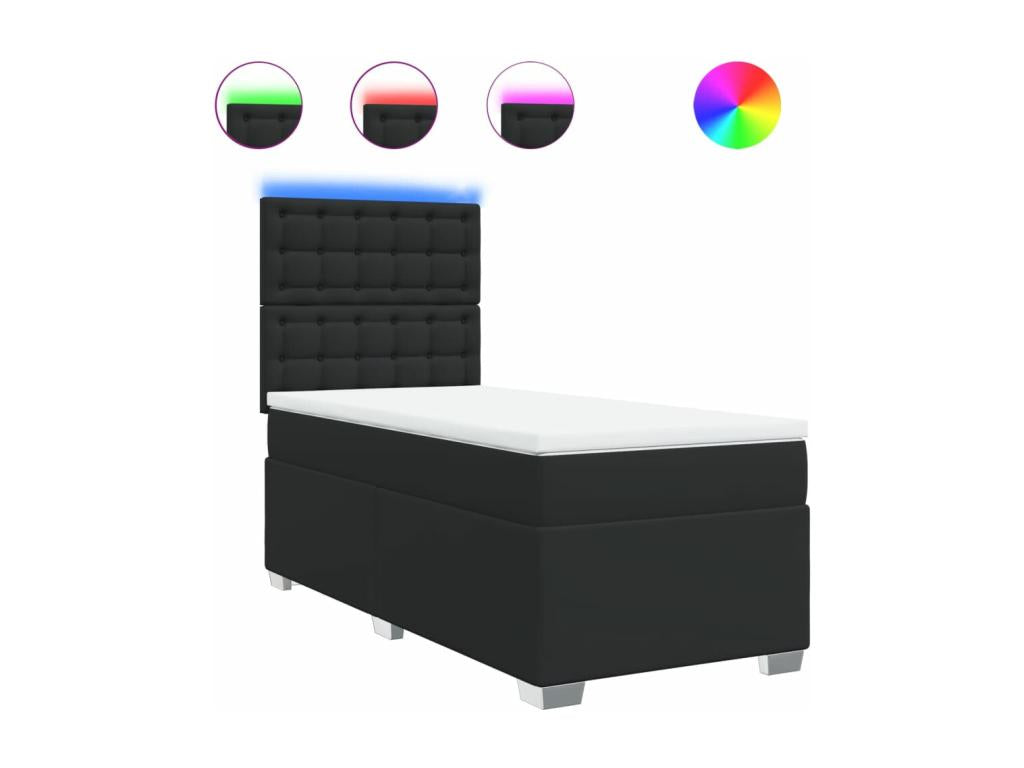 Matelas en similicuir noir, 90 x 190 cm
