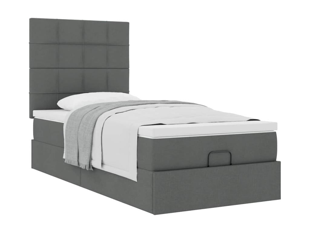 Matelas en tissu gris, 90 x 200 cm - dlz1766570874451